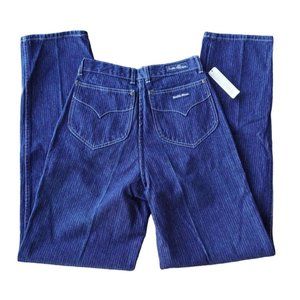 Vintage Seattle Blues Jeans Size 11 NOS Deadstock 80s Indigo Pinstripe High Wais
